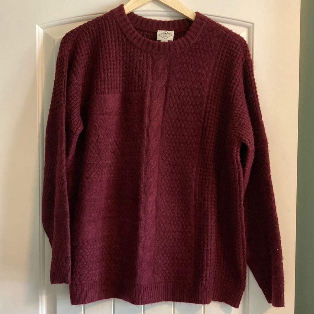 St. John's Bay Maroon Cable Knit Sweater